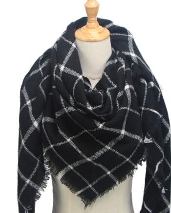 Woolen Black with White Lines Scarf