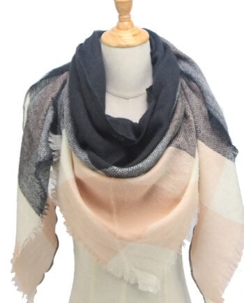 Woolen  Peach and Black Scarf