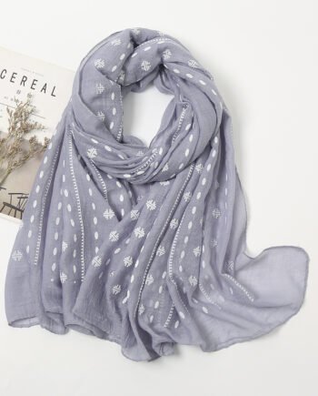 Gray Printed Cotton Style Scarf