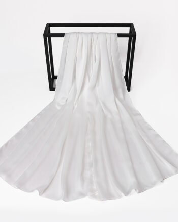 White Silk Crepe Scarf