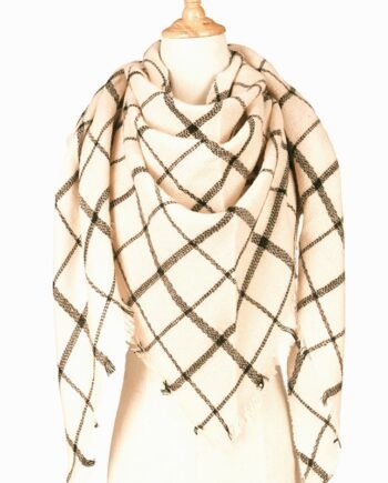 Woolen Beige with Black Lines Scarf