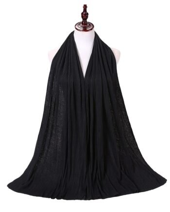 Soft Cotton Jersey Black Scarf