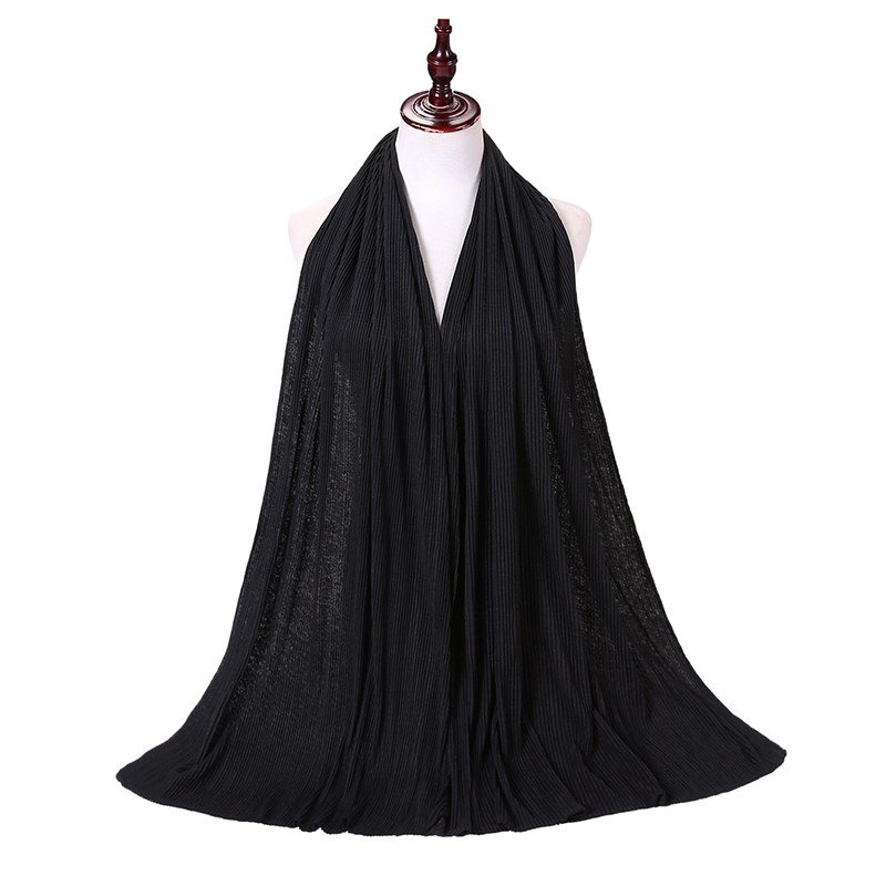 Soft Cotton Jersey Black Scarf