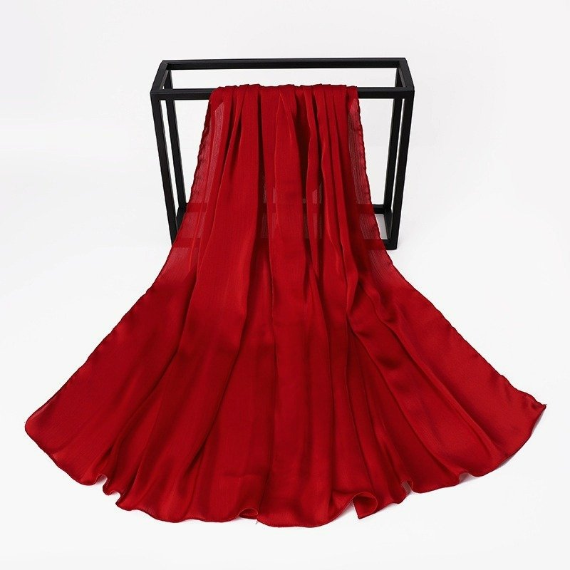 Red Robin Silk Crepe Scarf