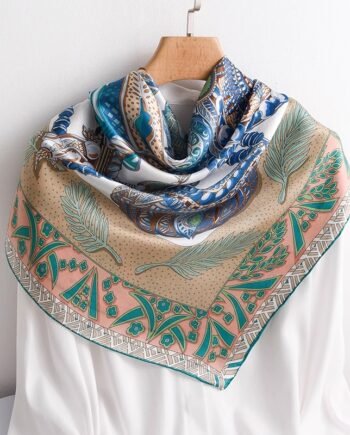 Chain Jewel Silk Square Scarf