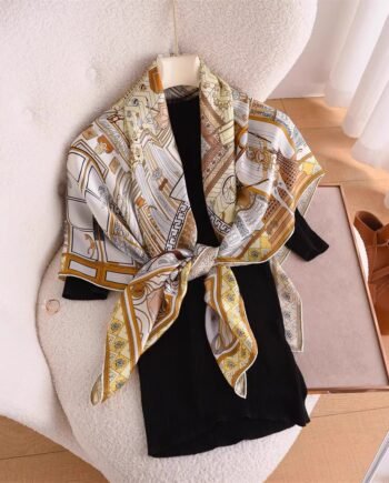 Kairo Yellow Silk Square Scarf