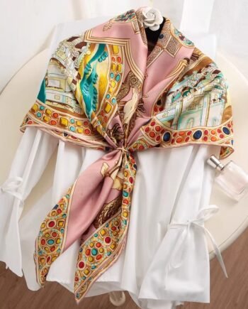 Pink Ruby Silk Square Scarf