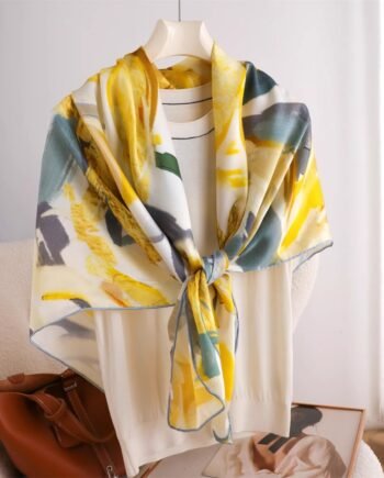 Canola Petal Silk Square Scarf